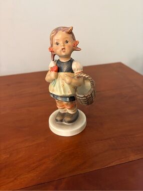 Vintage Hummel Girl with Basket & Flower Figurine Western Germany